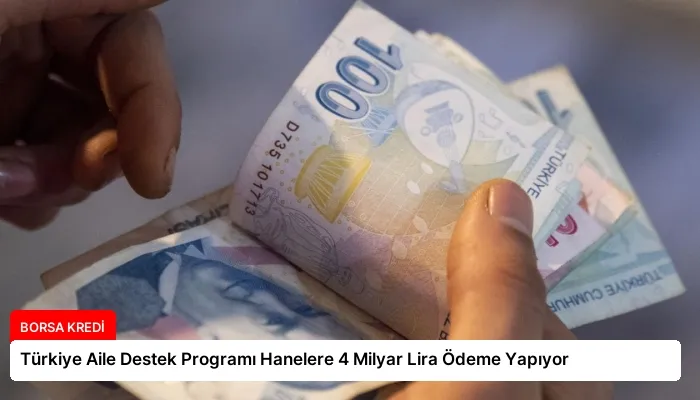 Türkiye Aile Destek Programı Hanelere 4 Milyar Lira Ödeme Yapıyor