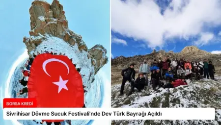 Sivrihisar Dövme Sucuk Festivali’nde Dev Türk Bayrağı Açıldı