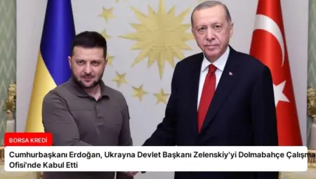 Cumhurbaşkanı Erdoğan, Ukrayna Devlet Başkanı Zelenskiy’yi Dolmabahçe Çalışma Ofisi’nde Kabul Etti