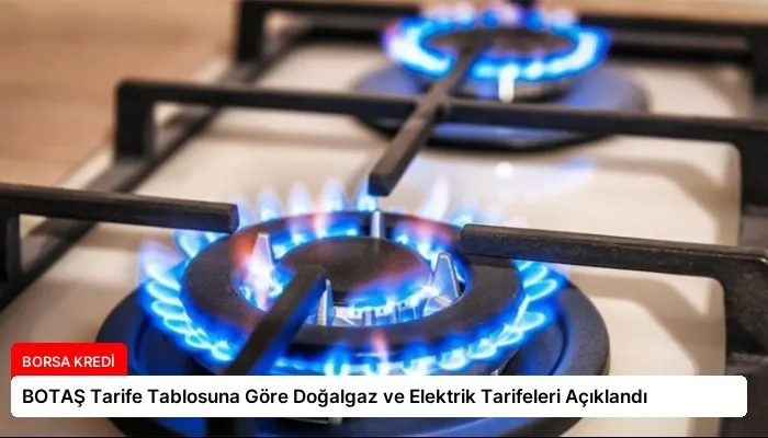BOTAŞ Tarife Tablosuna Göre Doğalgaz ve Elektrik Tarifeleri Açıklandı