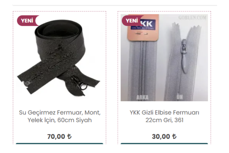 Fermuar Çeşitleri, Çanta Fermuarı