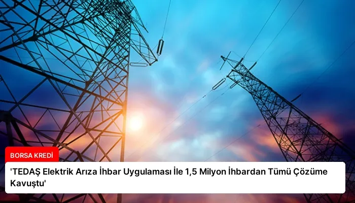 ‘TEDAŞ Elektrik Arıza İhbar Uygulaması İle 1,5 Milyon İhbardan Tümü Çözüme Kavuştu’