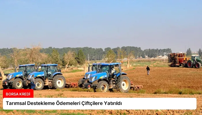 Tarımsal Destekleme Ödemeleri Çiftçilere Yatırıldı