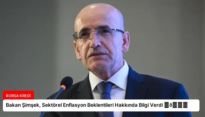 Bakan Şimşek, Sektörel Enflasyon Beklentileri Hakkında Bilgi Verdi ⏬👇