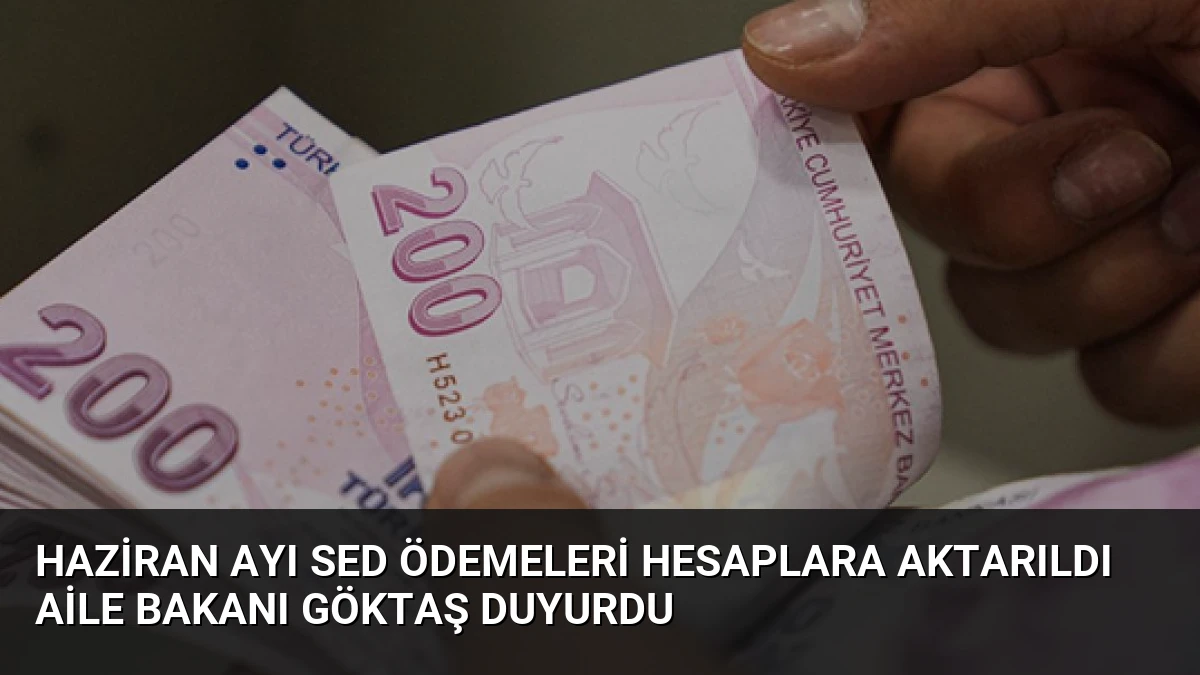 Haziran Ayı SED Ödemeleri Hesaplara Aktarıldı Aile Bakanı Göktaş Duyurdu