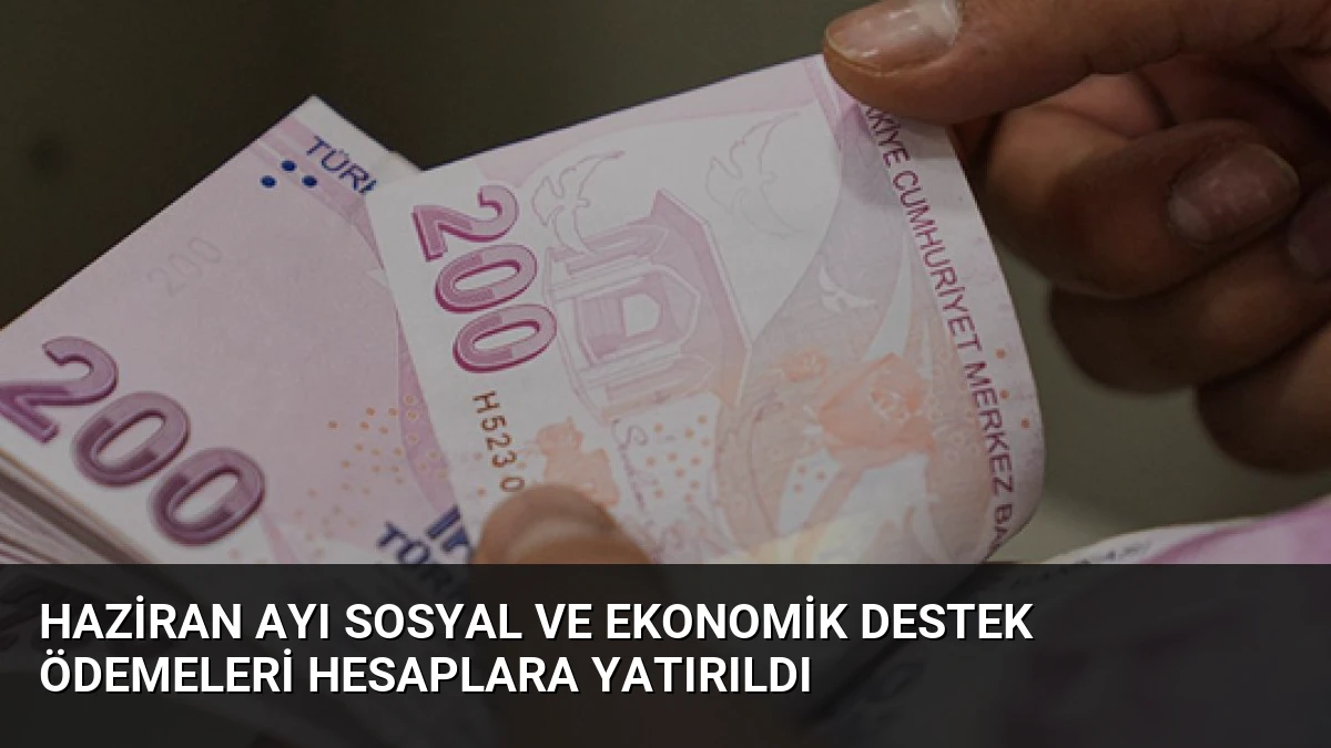 Haziran Ayı Sosyal ve Ekonomik Destek Ödemeleri Hesaplara Yatırıldı