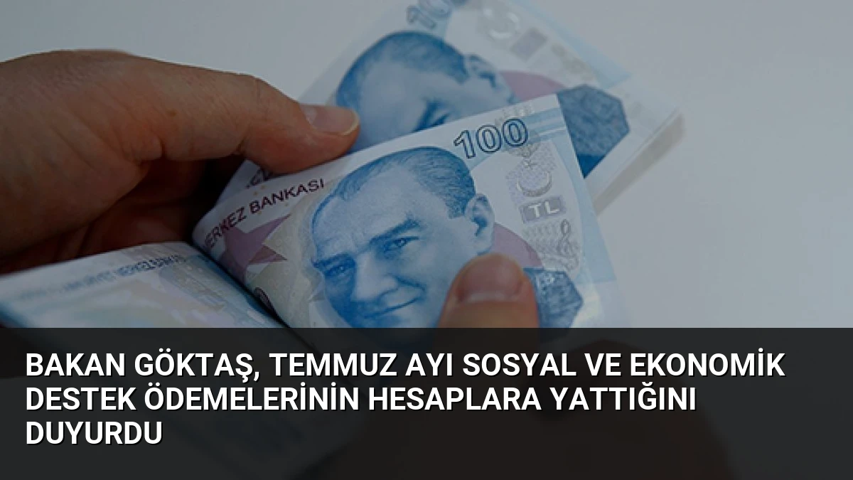 Bakan Göktaş, Temmuz Ayı Sosyal ve Ekonomik Destek Ödemelerinin Hesaplara Yattığını Duyurdu